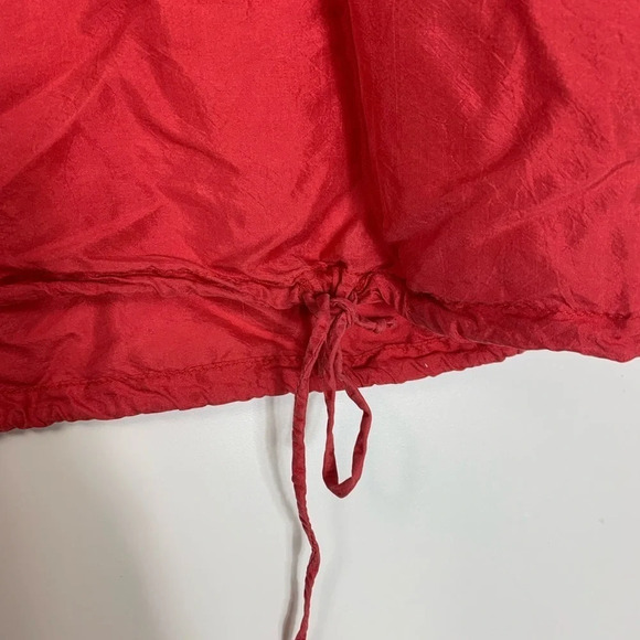 Chicos 100% Silk Bohemian Embroidered Puff Sleeve Blouse Pink Size 1 *Flawed* - Picture 10 of 16